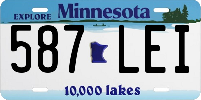 MN license plate 587LEI