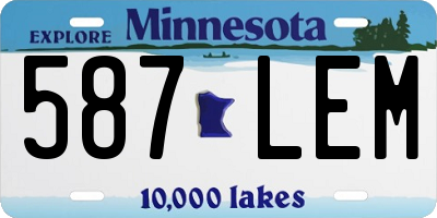 MN license plate 587LEM
