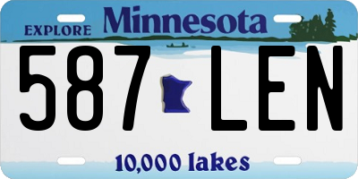MN license plate 587LEN