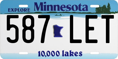 MN license plate 587LET