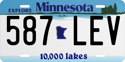 MN license plate 587LEV