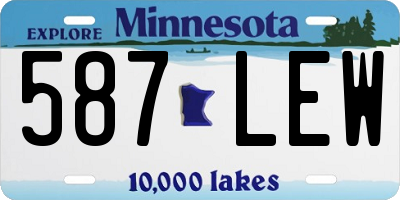 MN license plate 587LEW