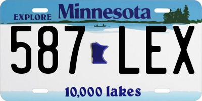 MN license plate 587LEX
