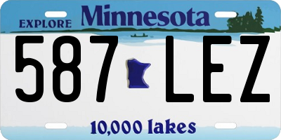 MN license plate 587LEZ