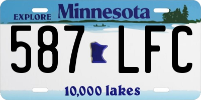 MN license plate 587LFC