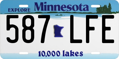 MN license plate 587LFE
