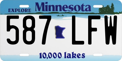 MN license plate 587LFW