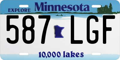 MN license plate 587LGF