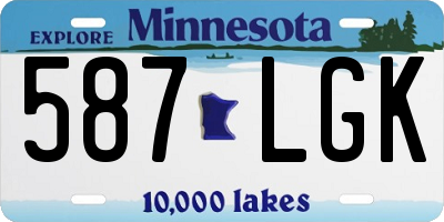 MN license plate 587LGK