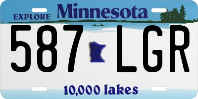 MN license plate 587LGR
