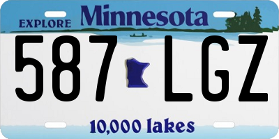 MN license plate 587LGZ