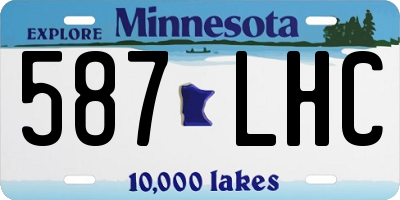 MN license plate 587LHC