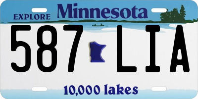 MN license plate 587LIA