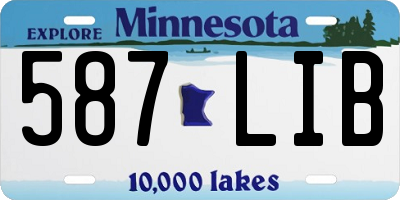 MN license plate 587LIB