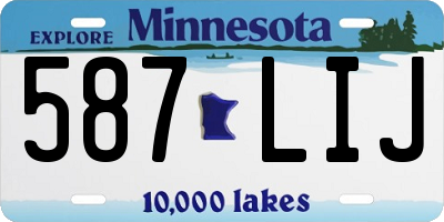 MN license plate 587LIJ
