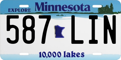 MN license plate 587LIN
