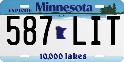 MN license plate 587LIT