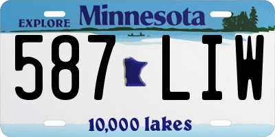 MN license plate 587LIW