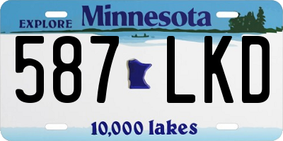 MN license plate 587LKD