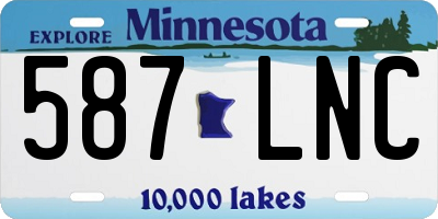 MN license plate 587LNC