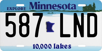MN license plate 587LND