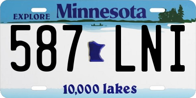MN license plate 587LNI