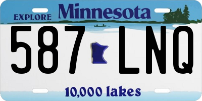 MN license plate 587LNQ