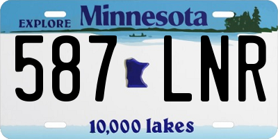 MN license plate 587LNR