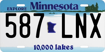 MN license plate 587LNX