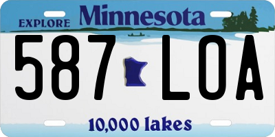 MN license plate 587LOA
