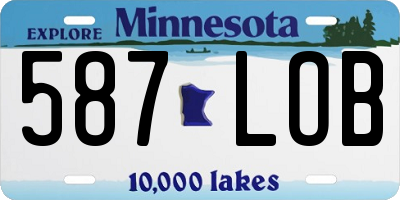 MN license plate 587LOB