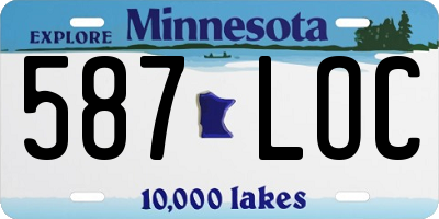 MN license plate 587LOC