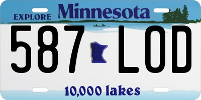 MN license plate 587LOD