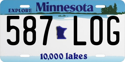 MN license plate 587LOG