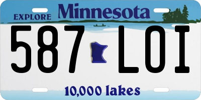 MN license plate 587LOI
