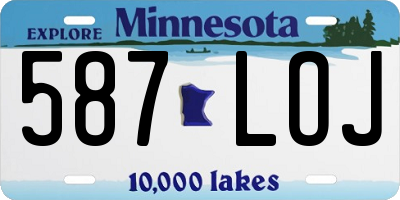 MN license plate 587LOJ