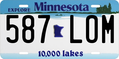 MN license plate 587LOM