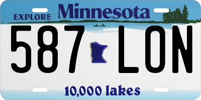 MN license plate 587LON