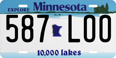 MN license plate 587LOO
