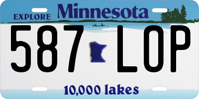 MN license plate 587LOP