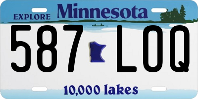 MN license plate 587LOQ