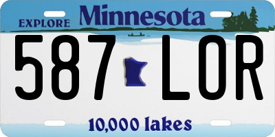 MN license plate 587LOR