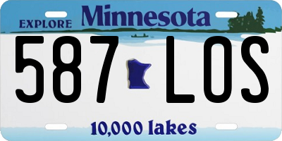 MN license plate 587LOS