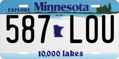 MN license plate 587LOU