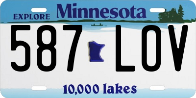MN license plate 587LOV