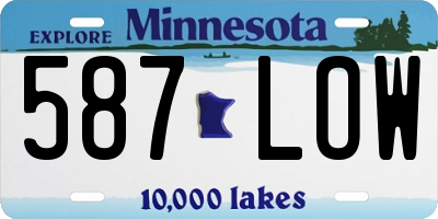 MN license plate 587LOW