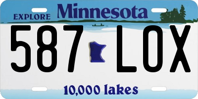 MN license plate 587LOX