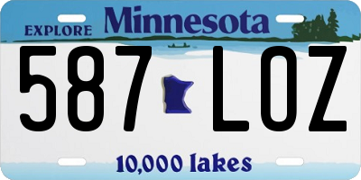 MN license plate 587LOZ