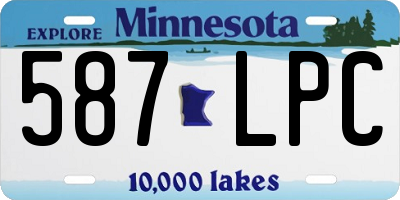 MN license plate 587LPC