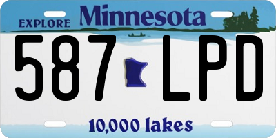 MN license plate 587LPD